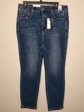 Judy Blue High-Waist Slim Fit in Dark Blue Denim Women's Jeans, Size 15/32